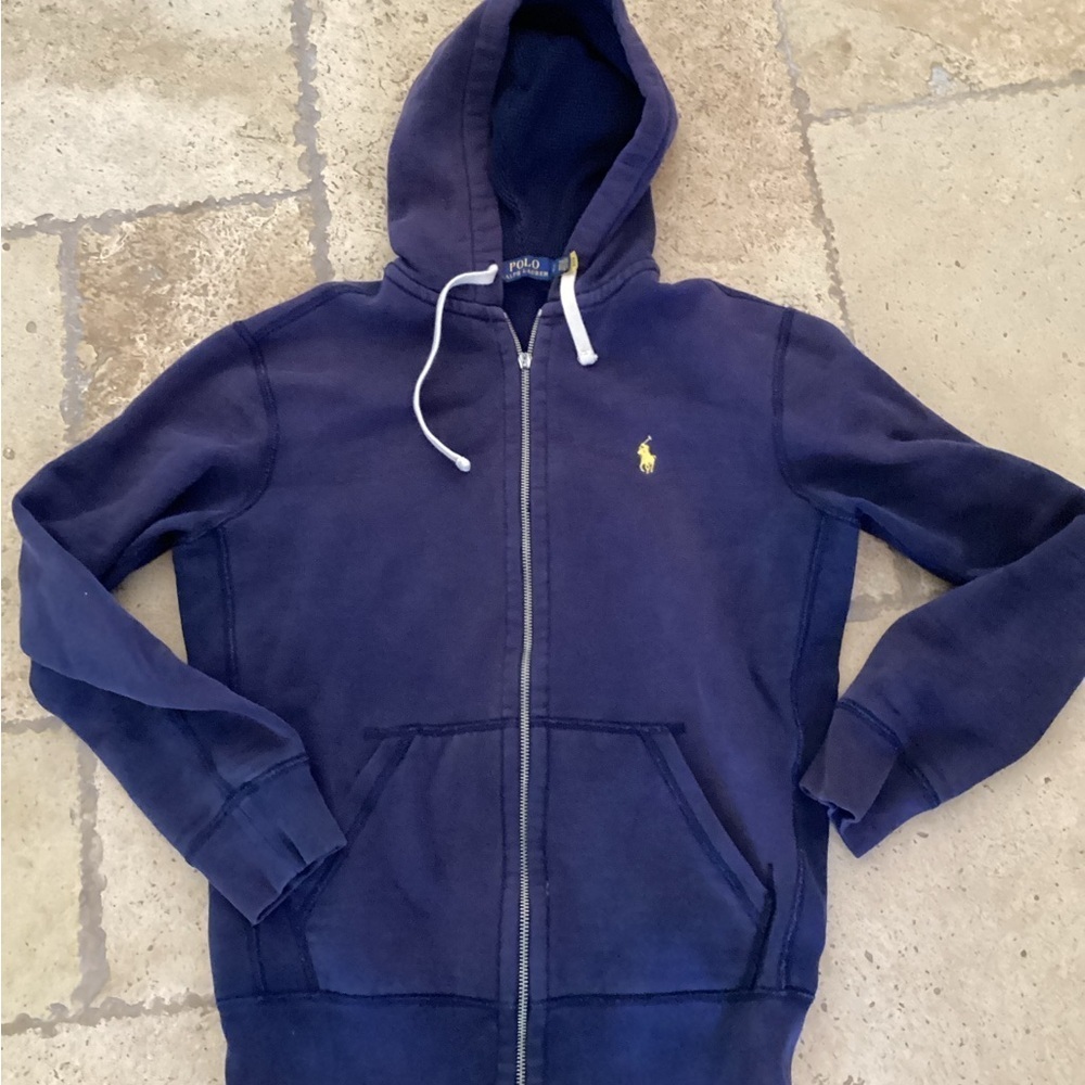 Polo Ralph Lauren Men's Signature RL Fleece Full Zip Hoodie Navy Blue SZ S